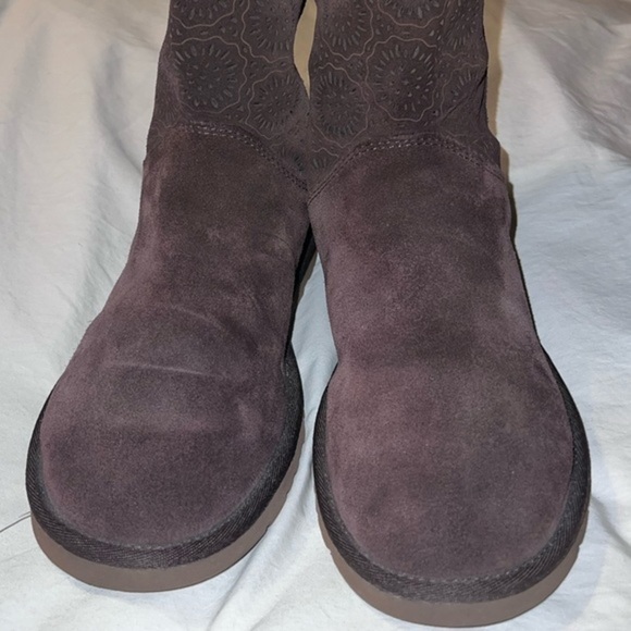UGG Boots Australia Cottage Eyelet Brown Suede Leather Zip Up Shoes sz 7 - Picture 6 of 10
